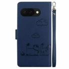 For Google Pixel 9a Cute Cats RFID Leather Phone Case(Blue) - 3