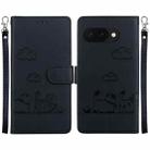 For Google Pixel 9a Cute Cats RFID Leather Phone Case(Black) - 1