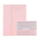 For Samsung Galaxy Tab S10 Ultra A910B Pen Slot Detachable Bluetooth Keyboard Leather Tablet Case(Pink) - 1