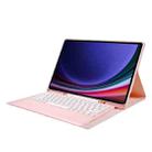 For Samsung Galaxy Tab S10 Ultra A910B Pen Slot Detachable Bluetooth Keyboard Leather Tablet Case(Pink) - 2