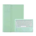 For Samsung Galaxy Tab S10 Ultra A910B Pen Slot Detachable Bluetooth Keyboard Leather Tablet Case(Mint Green) - 1