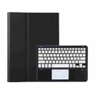 For Samsung Galaxy Tab S10 Ultra A910B-A Touch Pad Detachable Bluetooth Keyboard Leather Tablet Case(Black+White) - 1