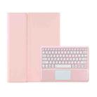 For Samsung Galaxy Tab S10 Ultra A910B-A Touch Pad Detachable Bluetooth Keyboard Leather Tablet Case(Pink) - 1