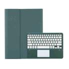 For Samsung Galaxy Tab S10 Ultra A910B-A Touch Pad Detachable Bluetooth Keyboard Leather Tablet Case(Dark Green) - 1