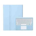 For Samsung Galaxy Tab S10 Ultra A910B-A Touch Pad Detachable Bluetooth Keyboard Leather Tablet Case(Sky Blue) - 1