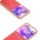 For Motorola Razr 50 Nano Electroplating Dual Color Cowhide Texture Protective Phone Case(Red) - 3