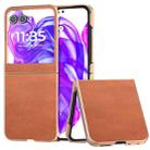 For Motorola Razr 50 / Razr 60 Nano Electroplating Dual Color Cowhide Texture Protective Phone Case(Brown) - 1