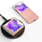 For Motorola Razr 50 Nano Electroplating Dual Color Cowhide Texture Protective Phone Case(Rose Gold) - 2