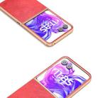 For Motorola Razr 50 Ultra Nano Electroplating Dual Color Cowhide Texture Protective Phone Case(Red) - 3