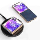 For Motorola Razr 50 Ultra Nano Electroplating Dual Color Cowhide Texture Protective Phone Case(Blue) - 2