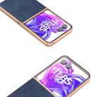 For Motorola Razr 50 Ultra Nano Electroplating Dual Color Cowhide Texture Protective Phone Case(Blue) - 3