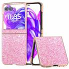 For Motorola Razr 50 Electroplating Frame Colorful Glitter Phone Case(Purple Pink) - 1