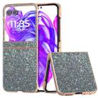 For Motorola Razr 50 Electroplating Frame Colorful Glitter Phone Case(Black Green) - 1