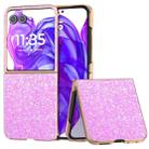 For Motorola Razr 50 Ultra Electroplating Frame Colorful Glitter Phone Case(Dark Pink) - 1