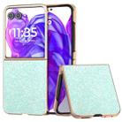 For Motorola Razr 50 Ultra Electroplating Frame Colorful Glitter Phone Case(Light Green) - 1
