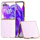 For Motorola Razr 50 Ultra Electroplating Frame Colorful Glitter Phone Case(Glitter Pink) - 1