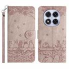 For Redmi Note 14 Pro 5G Cat Embossing Pattern Leather Phone Case with Lanyard(Grey) - 1