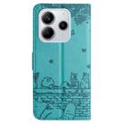 For Redmi Note 14 4G 163.25mm Cat Embossing Pattern Leather Phone Case with Lanyard(Blue) - 3