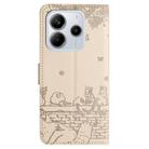 For Redmi Note 14 4G 163.25mm Cat Embossing Pattern Leather Phone Case with Lanyard(Beige) - 3