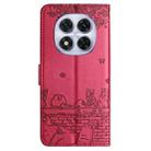 For Redmi Note 14 Pro 4G Cat Embossing Pattern Leather Phone Case with Lanyard(Red) - 3