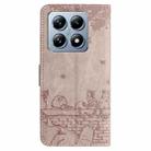 For Xiaomi 14T Cat Embossing Pattern Leather Phone Case with Lanyard(Grey) - 3