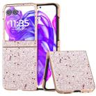 For Motorola Razr 50 Electroplating Frame Glitter Shockproof Phone Case(Gold Pink) - 1