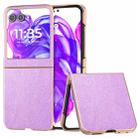 For Motorola Razr 50 Electroplating Frame Glitter Shockproof Phone Case(Purple) - 1