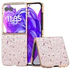 For Motorola Razr 50 Ultra Electroplating Frame Glitter Shockproof Phone Case(Gold Pink) - 1
