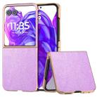 For Motorola Razr 50 Ultra Electroplating Frame Glitter Shockproof Phone Case(Purple) - 1