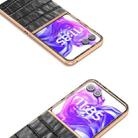 For Motorola Razr 50 Ultra ABEEL Electroplating Frame Crocodile Texture Genuine Leather Phone Case(Black) - 3