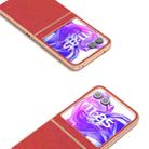 For Motorola Razr 50 ABEEL Electroplating Frame Cross Texture Genuine Leather Phone Case(Red) - 3