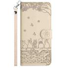 For Samsung Galaxy A16 5G Cat Embossing Pattern Leather Phone Case with Lanyard(Beige) - 2