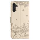 For Samsung Galaxy A16 5G Cat Embossing Pattern Leather Phone Case with Lanyard(Beige) - 3