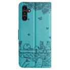 For Samsung Galaxy A26 5G Cat Embossing Pattern Leather Phone Case with Lanyard(Blue) - 3