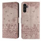 For Samsung Galaxy A26 5G Cat Embossing Pattern Leather Phone Case with Lanyard(Grey) - 1