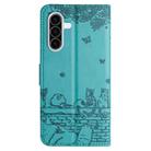 For Samsung Galaxy A36 5G Cat Embossing Pattern Leather Phone Case with Lanyard(Blue) - 3