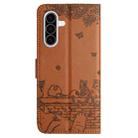 For Samsung Galaxy A36 5G Cat Embossing Pattern Leather Phone Case with Lanyard(Brown) - 3