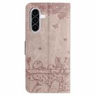 For Samsung Galaxy A36 5G Cat Embossing Pattern Leather Phone Case with Lanyard(Grey) - 3