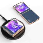 For Motorola Razr 50 ABEEL Electroplating Frame Genuine Leather + PC Litchi Texture Phone Case(Blue) - 2