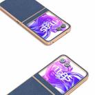 For Motorola Razr 50 ABEEL Electroplating Frame Genuine Leather + PC Litchi Texture Phone Case(Blue) - 3