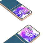 For Motorola Razr 50 ABEEL Electroplating Frame Genuine Leather Litchi Texture Phone Case(Blue) - 3