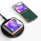 For Motorola Razr 50 ABEEL Electroplating Frame Genuine Leather Litchi Texture Phone Case(Green) - 2