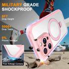 For iPhone 15 Pro Max Skin Feel MagSafe Holder 360 Full Body Phone Case(Pink) - 3