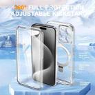 For iPhone 15 Pro Skin Feel MagSafe Holder 360 Full Body Phone Case(Transparent) - 2