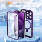 For iPhone 15 Pro Skin Feel MagSafe Holder 360 Full Body Phone Case(Dark Purple) - 2