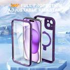 For iPhone 15 Plus / 14 Plus Skin Feel MagSafe Holder 360 Full Body Phone Case(Dark Purple) - 2