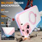 For iPhone 15 Skin Feel MagSafe Holder 360 Full Body Phone Case(Pink) - 3