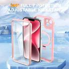 For iPhone 14 / 13 Skin Feel MagSafe Holder 360 Full Body Phone Case(Pink) - 2