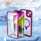 For iPhone 14 / 13 Skin Feel MagSafe Holder 360 Full Body Phone Case(Rose Red) - 2