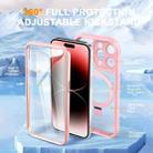 For iPhone 14 Pro Skin Feel MagSafe Holder 360 Full Body Phone Case(Pink) - 2